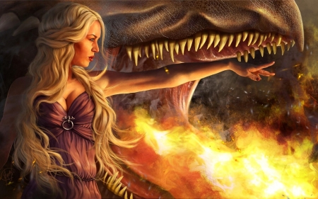 game of thrones - game, daenerys, dragon, queen, targaryen, thrones