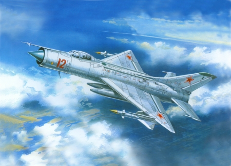 Sukhoi Su-11 Art - soviet air force, jet, sukhoi su 11, jets, russian air force