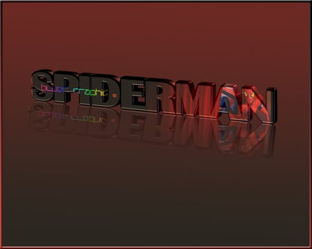 Spiderman Ref. - abstract, reflection, 3d, spiderman, effect, text