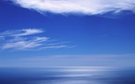 Blue Sea Horizon - horizon, sea