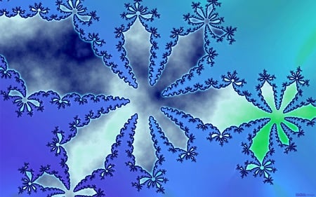 Pretty Blue - 3d, abstract, green, blue