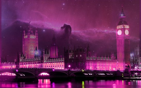 Westminster London - abstract, pink, photography