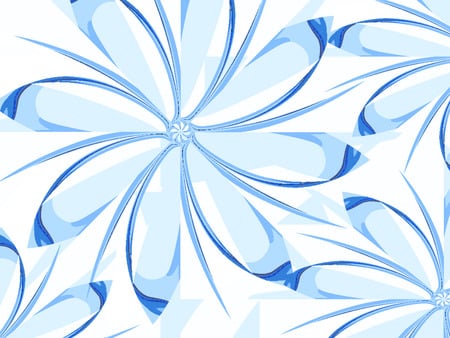 Winter Flowers - abstract, blue, 3d