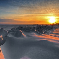 Smooth Snow Golden Sunset