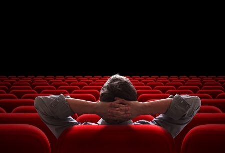 :) - man, cinema, red, chair