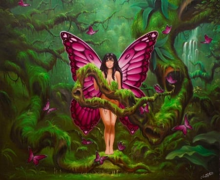 Jungle Fairy - pretty, female, beautiful, girl, lovely, fantasy, digital, woman, jungle, fairy, nice, art