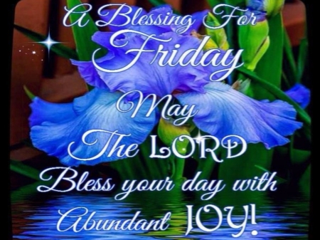 Blessed Friday - Flowers, Friday, Blessing, God, Blue, Jesus