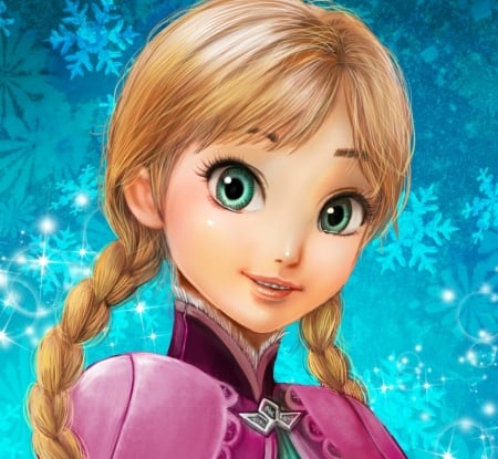 Anna - anime, blue, girl, eyes, blonde, hiro usuda, pink, manga, fantasy, anna, fanart, princess, disney, luminos