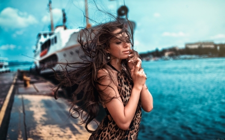 Beauty - kaan altinda, wind, summer, woman, model, girl