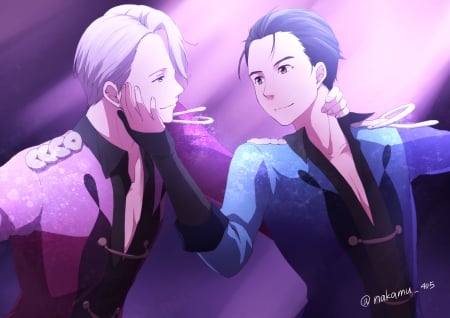 Yuri X Victor - anime, yuri on ice, victor, yuri