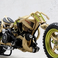 Harley Davidson with spikes on the wheels