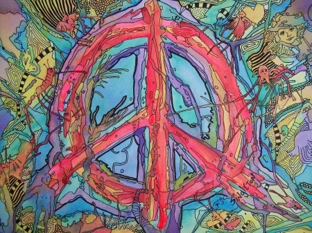 peace - sign, hippie, art, peace