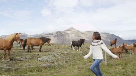 Roaming The Field. . - women, fun, female, fashion, models, brunettes, western, girls, cowgirl, style, outdoors, horses, ranch, mountains