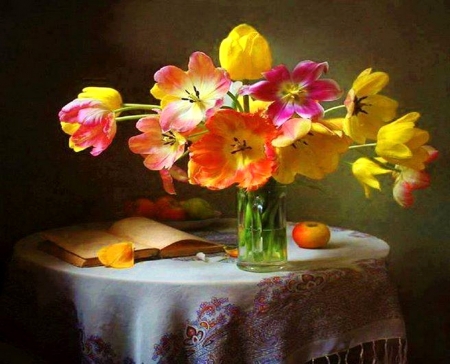 Table dressing - table, beauty, color, flowers