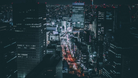 Tokyo - japan, scenery, tokyo, city, night, japanese