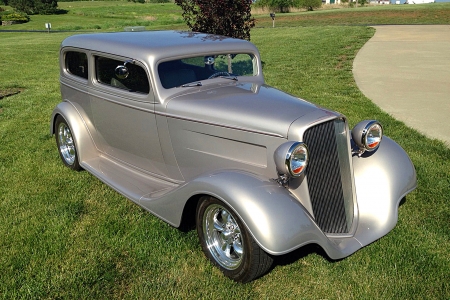 1934-Chevy-Vicky - Silver, Bowtie, GM, Classic