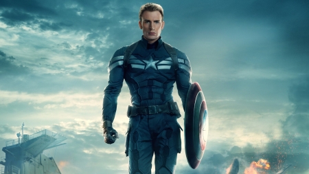 Captain America: The First Avenger (2011) - actor, Chris Evans, poster, blue, captain america, movie, man