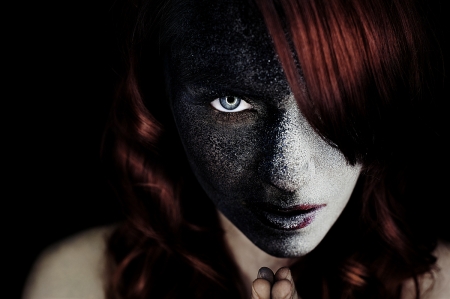 Mystic - girl, eye, black, maddi, redhead, woman, model, face, tobias ulmer