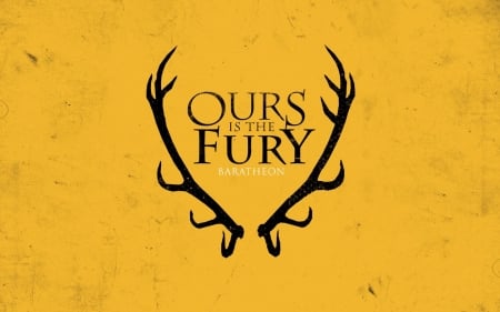 Baratheon - Ours is the Fury, Stag, House Baratheon, Game of Thrones