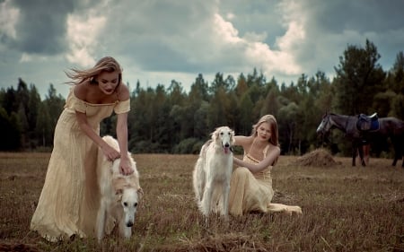 Out On The Ranch. . - style, girls, western, women, models, ranch, outdoors, horses, cowgirl, dogs, fun, female, blondes, fashion