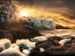 Sunset at Great Glacier in Patagonia, Argintina