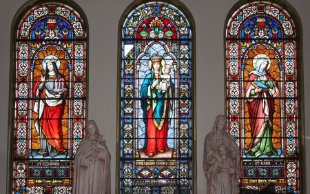 Our Lady and Saints - jesus, church, mary, saints, child, virgin