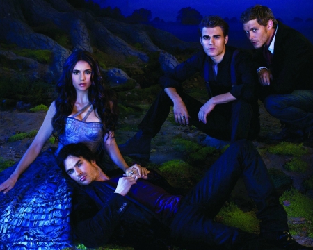 The Vampire Diaries (TV Series 2009–2017) - the vampire diaries, blue, Nina Dobrev, tv series, Ian Somerhalder, Jospeh Morgan, Paul Wesley