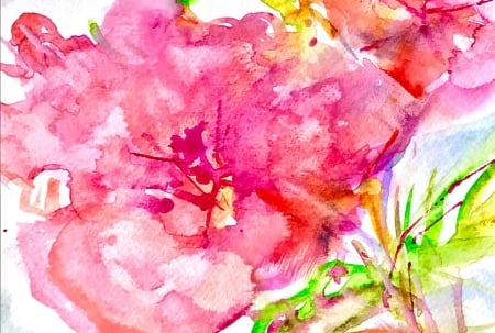 Flower - paper, flower, pattern, pink, watercolor, texture, art