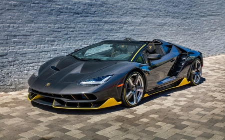 Lamborghini Centenario - fast, lamborghini, 2017, yellow, centenario, black