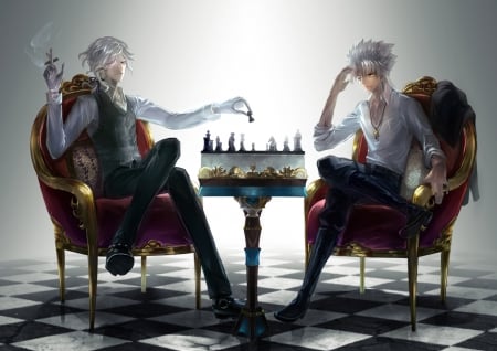 Chess players - chess, anime, male, shirou kotomine, manga, edmond dantes, ayamatazu, guy, man