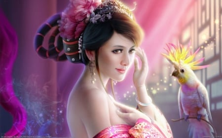 fantasy girl - beautiful, background, girl, fantasy