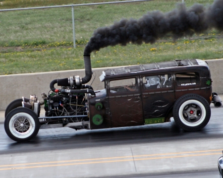 Steaming Steampunk - street, steam, driving, car