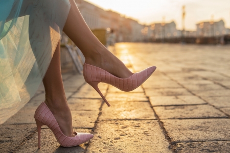 Pink shoes - street, shoes, stuff, summer, woman, pink, stilettos