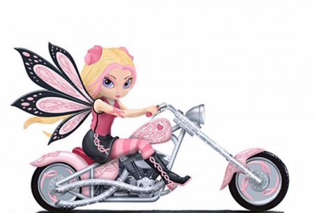 Pink Bike Fairy - art, abstract, pink, fairies, digital