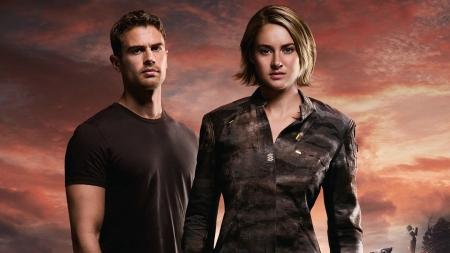 Allegiant (2016) - actor, poster, girl, Theo James, allegiant, man, actress, saga, Shailene Woodley, movie, couple, divergent