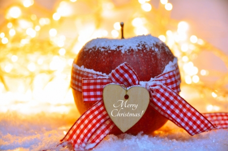 Merry Christmas! - apple, red, card, craciun, christmas