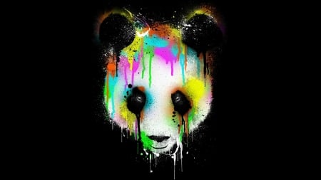 Panda bear - abstract, bear, panda, colorful, black, minimalistic