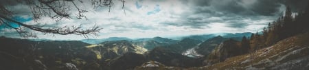 Mounatin - nature, Mounatain, grass, tree, sky