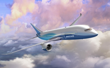 Boeing - sky, plane, boeing, clouds