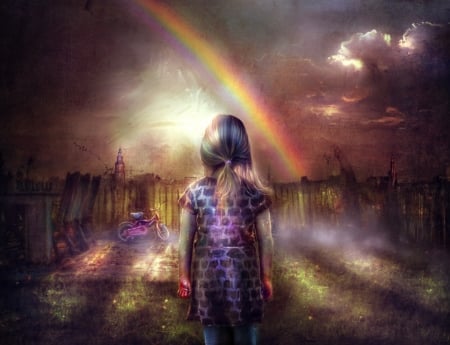 Tick Tock - fantasy, rainbow, thegirlcansmile, girl, luminos