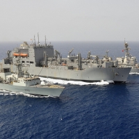 WORLD OF WARSHIPS USNS Cesar Chavez, HMCS Toronto & USS Stockdale Replenishment at sea (RES)