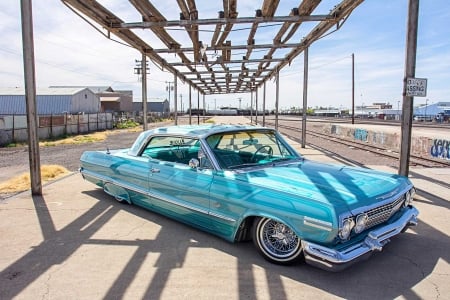 1963-Chevrolet-Impala - Chevy, Blue, Classic, Gm