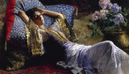 Girl - pictura, painting, girl, ferdinand max bredt, luminos