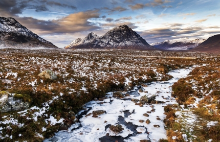 Landscape - snow, river, landscape, nature