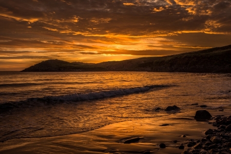 Sunset - nature, sky, beach, clouds, sunset