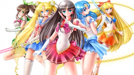 Sailor Moon - anime, moon, sailor, girls