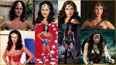 Lynda Carter and Gal Gadot as Wonder Woman Past and Present