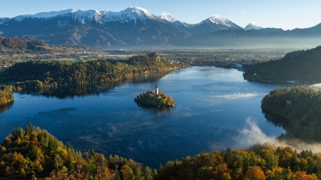 River Castle - forests, trees, nature, rivers, castles, mountains