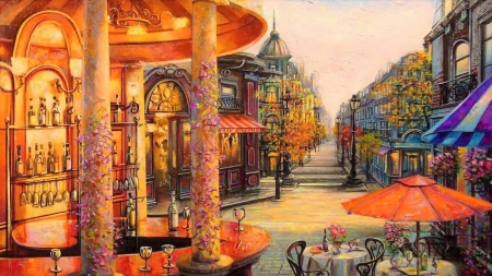 Colorful-City - city, painting, colorful, art