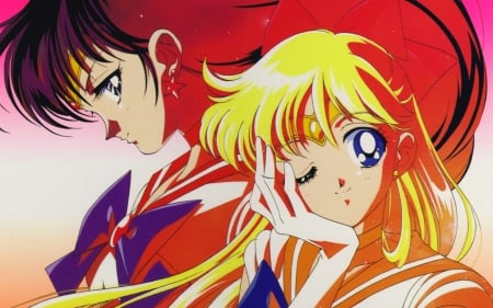 Sailor Mars and Venus - anime, moon, sailor, girls